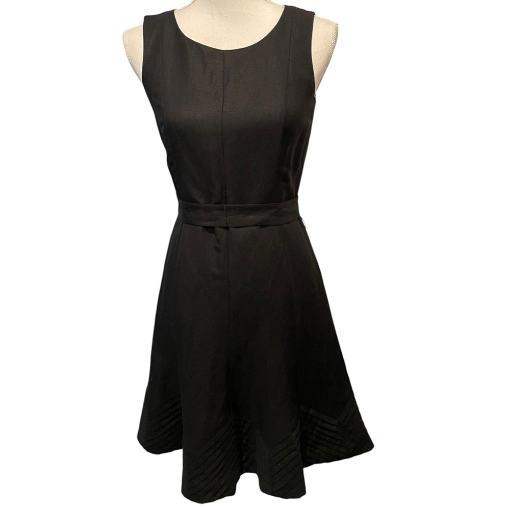 Calvin Klein Black Linen Blend Fit and Flare Dress.  Size 4